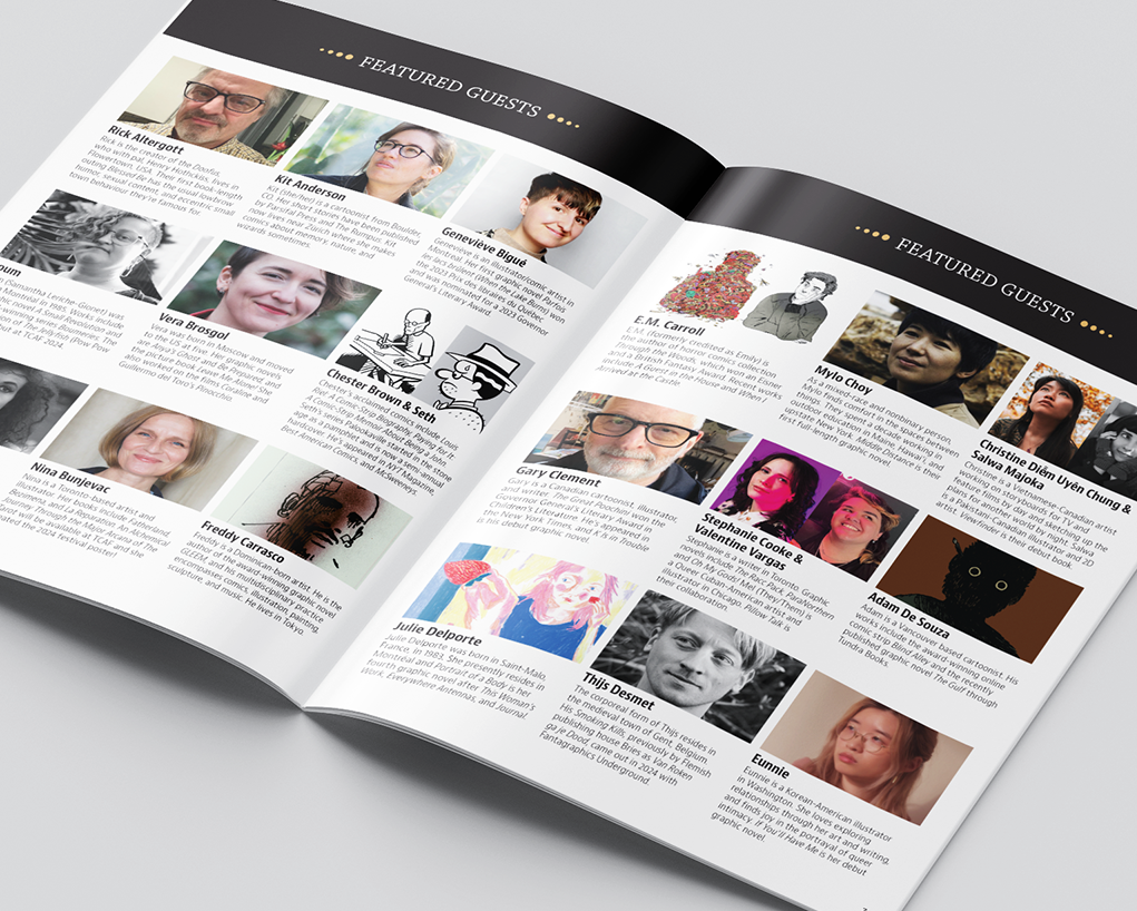 Guide layout of featured guests